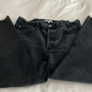 Black RE/Done Stovepipe Straight-leg jeans